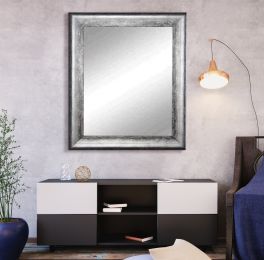 Midnight Silver Framed Vanity Wall Mirror (size: 33''x 51'')