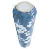 Cer 19" Floral Vase, Skyblu/white