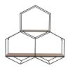 Metal/wood, 31"h Hexagon Wall Shelf, Black/brown