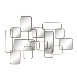 Metal 39" Abstract Mirrored Wall Decor, Silver