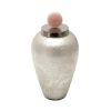 17" Glass Vase W/ Blush Knob, Silver