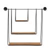 Metal/wood, 29"h 3-tier Wall Shelf, Brown/black