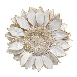 Resin 7" Sunflower Wall Accent, White
