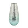 12" Crackled Vase, Green Ombre
