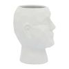 Porcelain, 5" Dia Face Vase, White