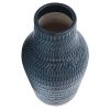 Cer, 12" Tribal Look Vase, Navy