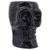 Cer, 8" Skull Vase, Black