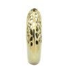 Metal 13"h Oval Cut-out Vase, Gold
