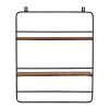 Metal/wood, 30"h 2-tier Wall Shelf, Brown/black