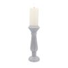 Cer, 12"h Candle Holder, Scratched, Silver