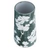 Cer 13" Floral Vase, Green/white