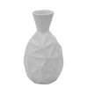 13"h Textured Olpe Vase, White