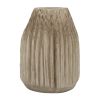 Wood, 8"h  Ridged Vase, Natural