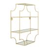 Metal, 25"h 4-tier Mirrored Shelf, Gold