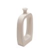Cer, 14" Vase W/cutout, White