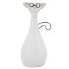 Cer, 7"h Chubby Cat W/ Glasses, Beige