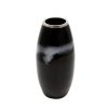 18"h Glass Vase W/ Metal Ring, Black