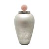 17" Glass Vase W/ Blush Knob, Silver