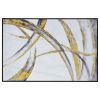60x40 Hand Painted Abstract Canvas, Gray/gold