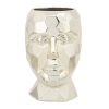Porcelain, 5" Dia Face Vase, Gold