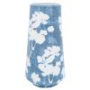 Cer 13" Floral Vase, Sky Blue/white