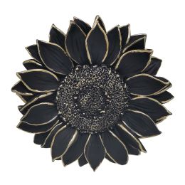 Resin 7" Sunflower Wall Accent, Black