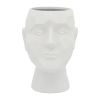 Porcelain, 5" Dia Face Vase, White