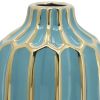 Turquoise/gold Ceramic Vase 8"