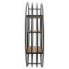 Metal/wood, 32"h 4-tier Round Wall Shelf, Brown/bl