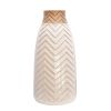 18" Chevron Vase, Ivory