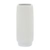 Cer, 12"h Ridged Vase, White