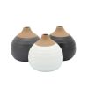 S/3 Matte Bud Vases, Black/gray/white