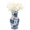 Cer, 16"h Chinoserie Vase, Blue
