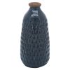 Cer, 9" Dimpled Vase, Navy