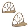 Metal, S/2 11/13" Arched Flower Wall Shelves,brown