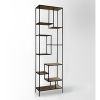 Metal/wood, 34"h 9-tiered Shelf, Brown/black