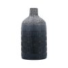 Cer, 11"h 2-tone Tribal Vase, Gray/blue