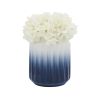 Cer, 7"h 2-tone Ridged Vase, Blue/white