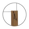 Metal/wood, 30" Wall Clock, Black/brown