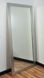 Stainless Grain Framed Floor Leaning Tall Mirror 32''x 66''