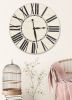 24" Oversized Antique White Farmhouse Wall Clock