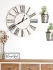 24" Oversized Antique White Farmhouse Wall Clock