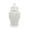 Ceramic 24" Cut-out Temple Jar, White