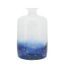 Glass, 12''h, Two Toned Vase, White/blue