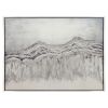 47x35 Hand Painted Mountain Canvas, Gray