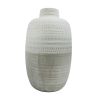 Ceramic 9.75" Tribal Vase, Beige