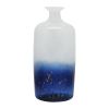Glass, 16''h, Two Toned Vase, White/blue