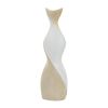 24" Twisted Vase, White/gold
