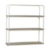 Metal/wood 3 Tier Wall Shelf, Gray/white