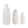 Ceramic 16" Dimpled Vase, White